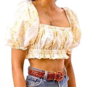 For Love and Lemons Lucie Crop Top Size Small